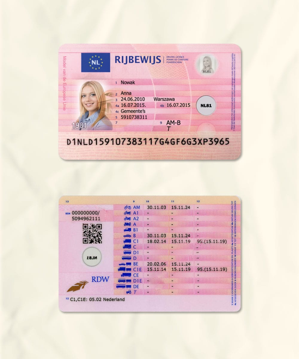 Netherlands Fake Driver’s License for Sale 1 Netherlands Fake Driver’s License for Sale