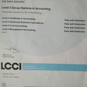 Buy LCCI Level 3 Certificate For Sale